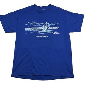 Tee Jays Daytona Beach Tshirt M Florida Vintage‎ 90s Single Stitch made in USA